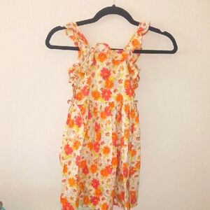 Zara Kids Floral Orange and Cream Dress